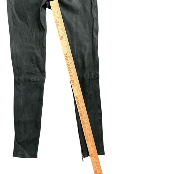RtA Madrid Stretch Leather Skinny Pants Charcoal Gray Lambskin Zip Sz 27 - Picture 8 of 14